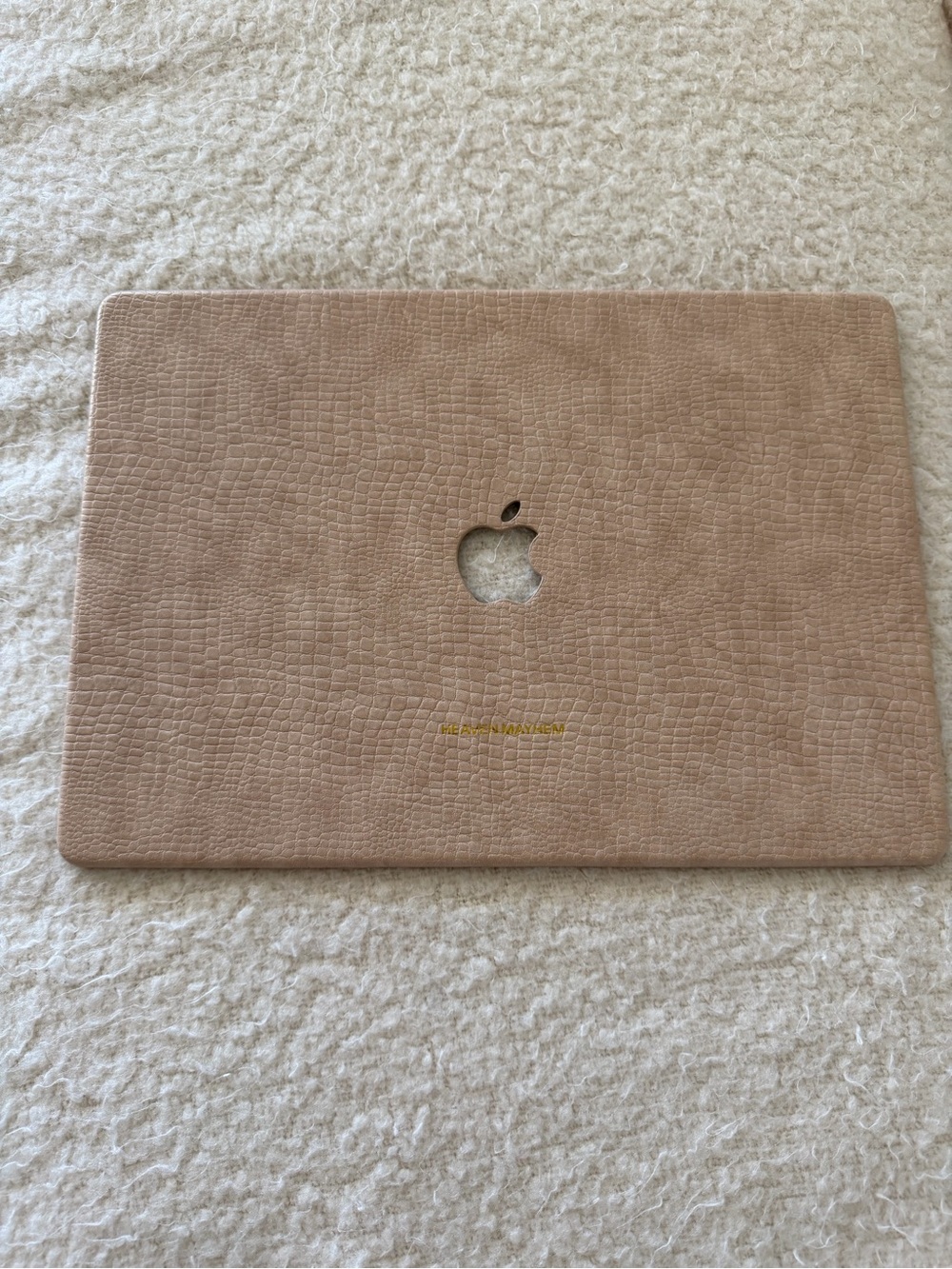 New: Heaven Mayhem, 16 inch MacBook Textured Croc Tablet/Laptop Case in Nude.